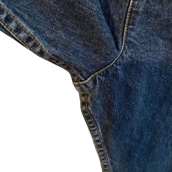 Motherhood Maternity Women Straight Jeans Pockets Med Wash Blue Belly Band Large - Picture 4 of 7